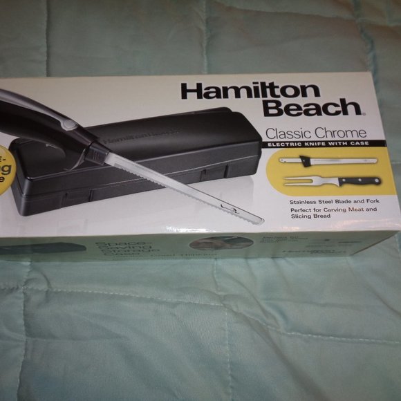 HAMILTON Beach Classic Chrome Electric Knife With Case - Picture 1 of 9